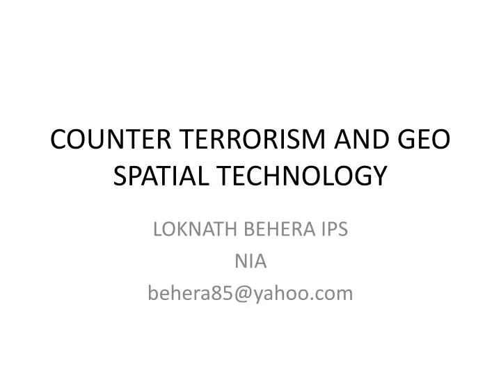 counter terrorism and geo spatial technology