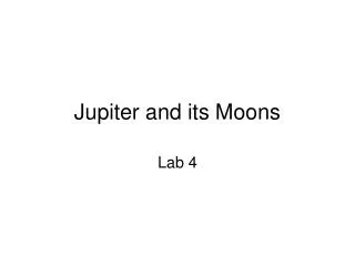 Jupiter and its Moons