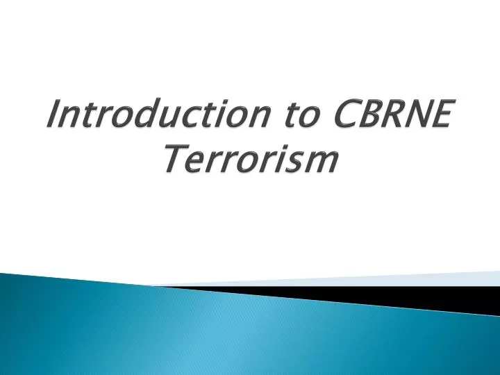 introduction to cbrne terrorism