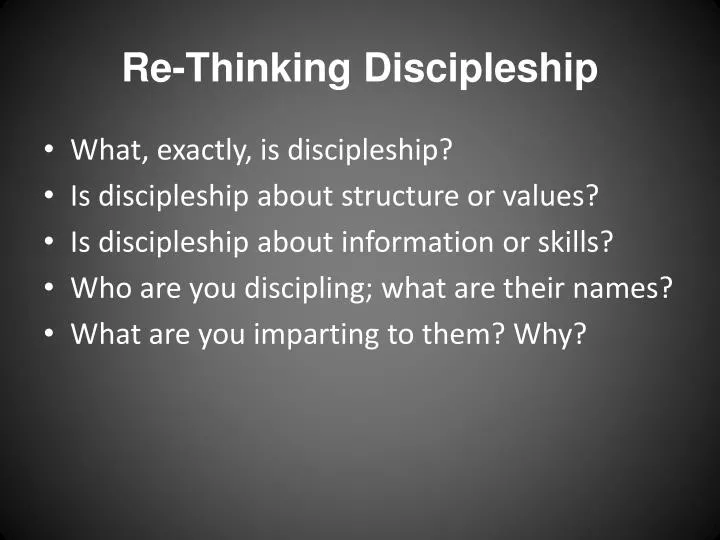 re thinking discipleship