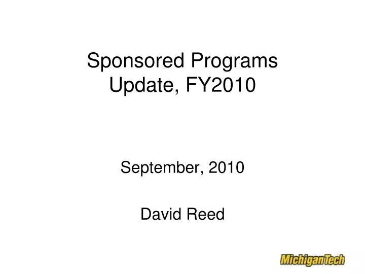 sponsored programs update fy2010