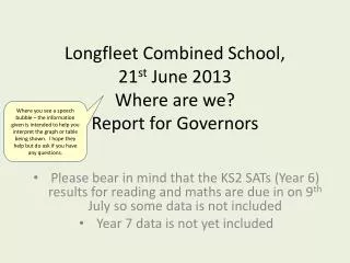 Longfleet Combined School, 21 st June 2013 Where are we? Report for Governors