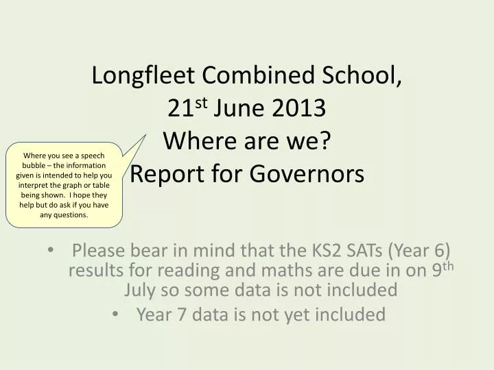 longfleet combined school 21 st june 2013 where are we report for governors
