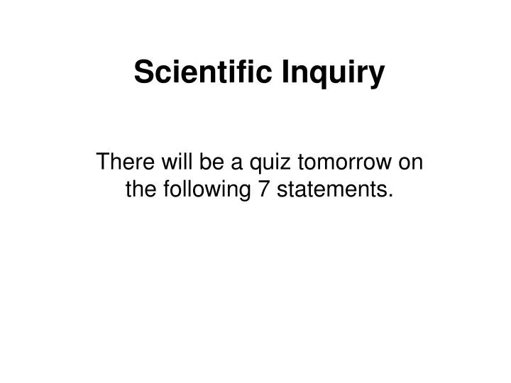 scientific inquiry