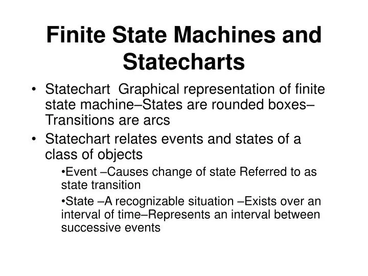 finite state machines and statecharts