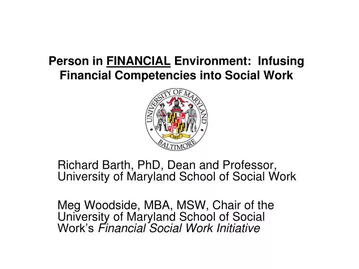 person in financial environment infusing financial competencies into social work