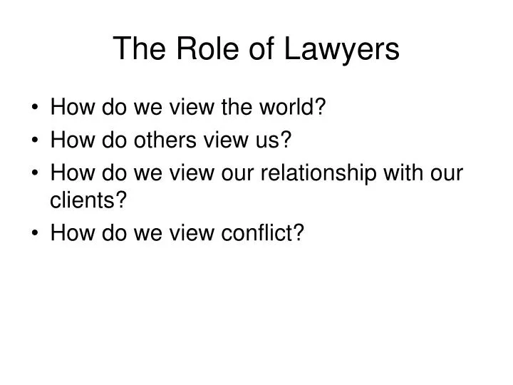 the role of lawyers