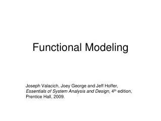 Functional Modeling