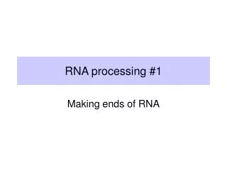RNA processing #1