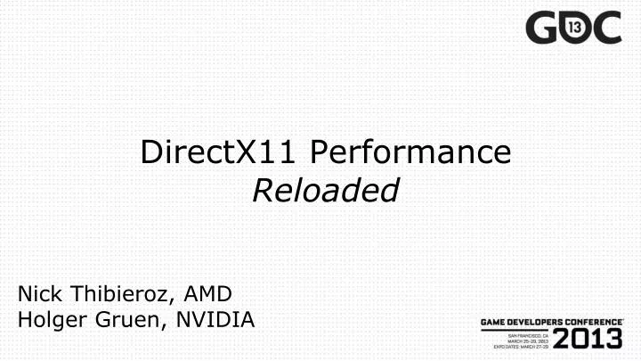 directx11 performance reloaded