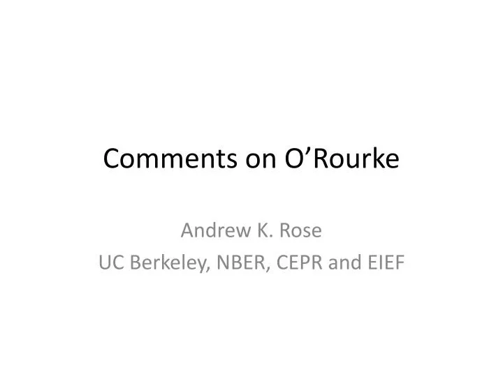 comments on o rourke