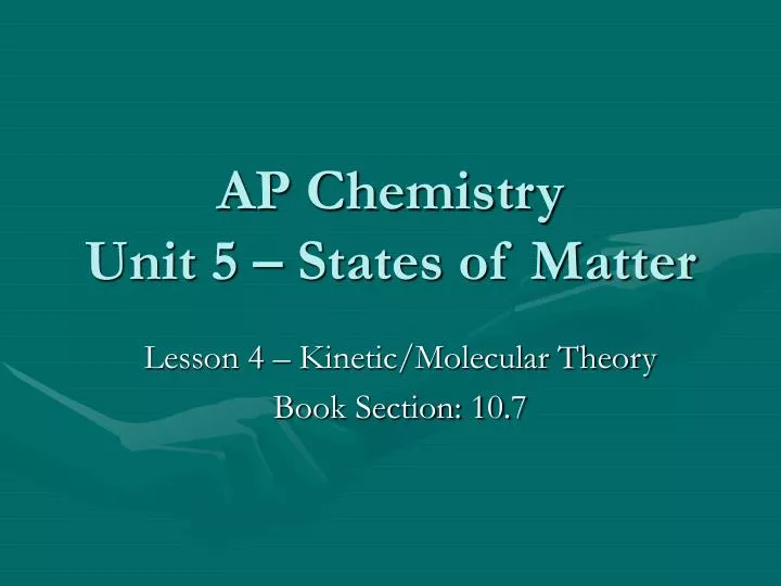 ap chemistry unit 5 states of matter