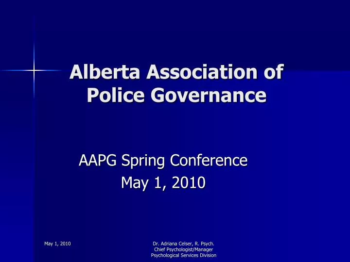 alberta association of police governance