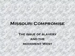 Missouri Compromise