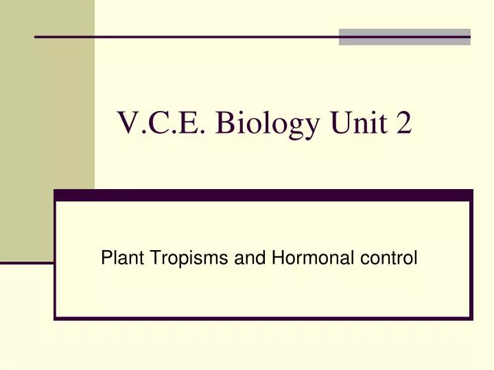 v c e biology unit 2