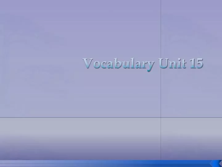 vocabulary unit 15
