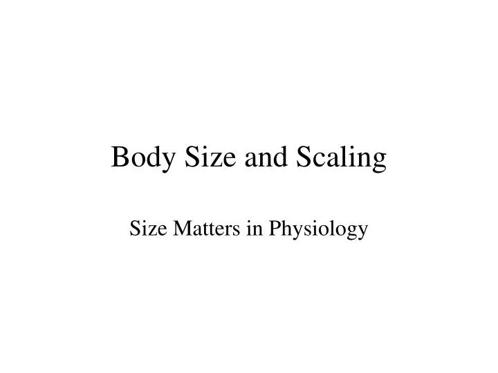 body size and scaling