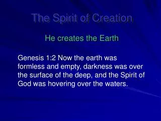 The Spirit of Creation