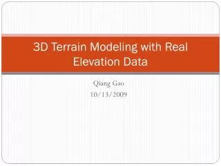 3D Terrain Modeling with Real Elevation Data