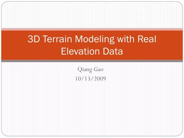 3d terrain modeling with real elevation data