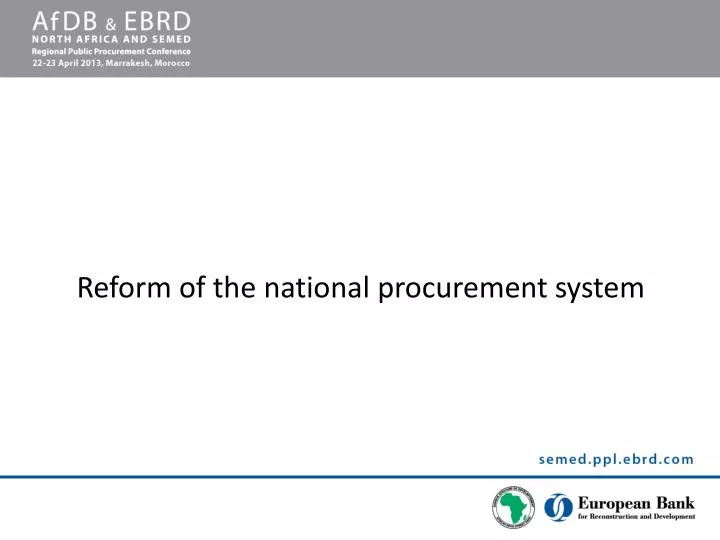 reform of the national procurement system