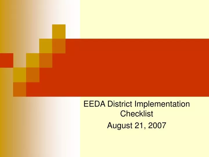 eeda district implementation checklist august 21 2007