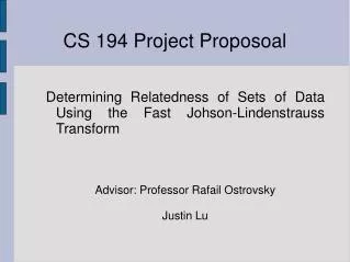 CS 194 Project Proposoal