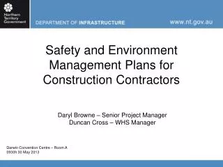 Safety and Environment Management Plans for Construction Contractors