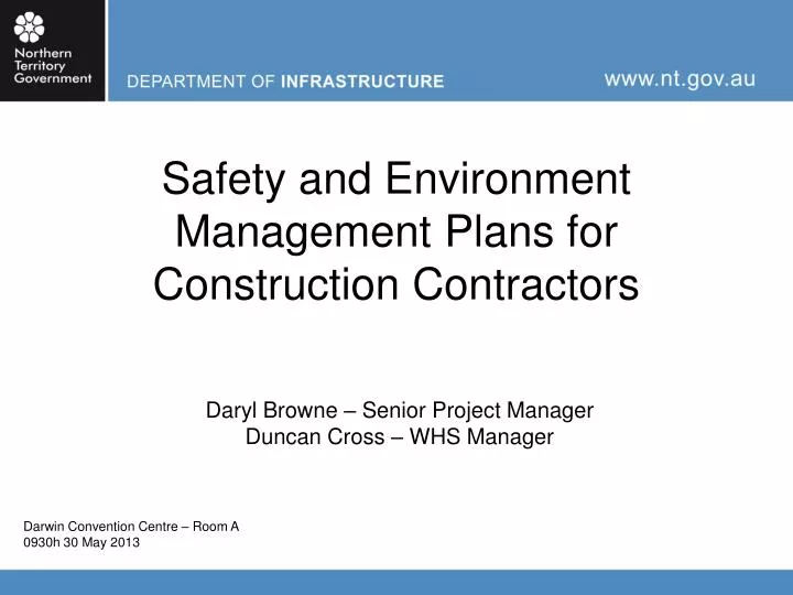 safety and environment management plans for construction contractors