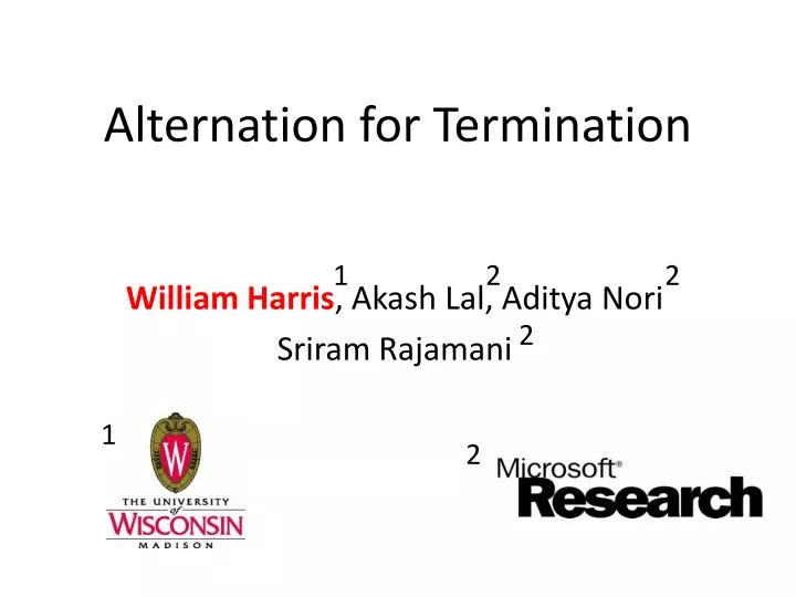 alternation for termination