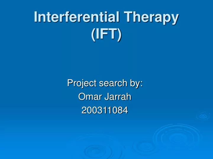 interferential therapy ift