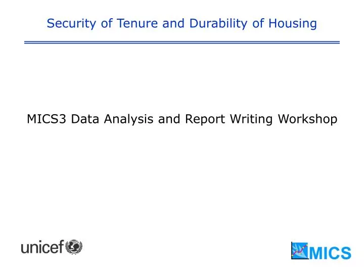 security of tenure and durability of housing