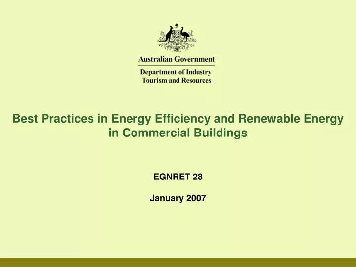 best practices in energy efficiency and renewable energy in commercial buildings