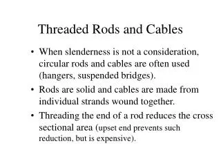 Threaded Rods and Cables