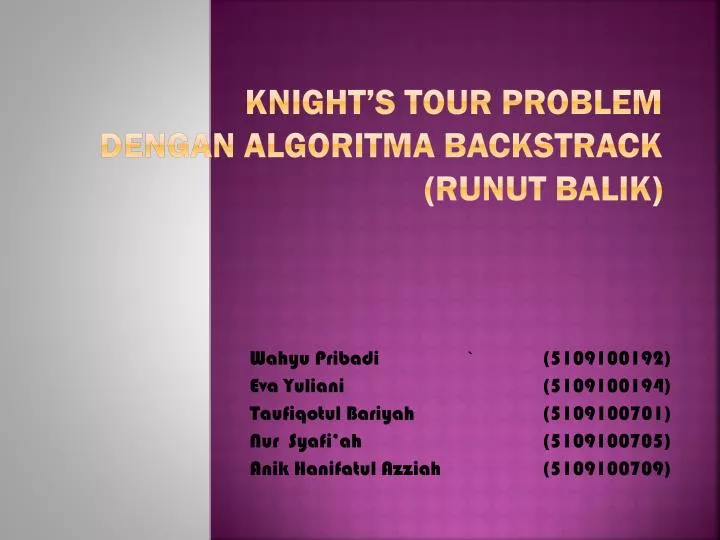 knight s tour problem dengan algoritma backstrack runut balik