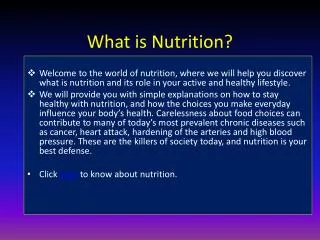 what is nutrition