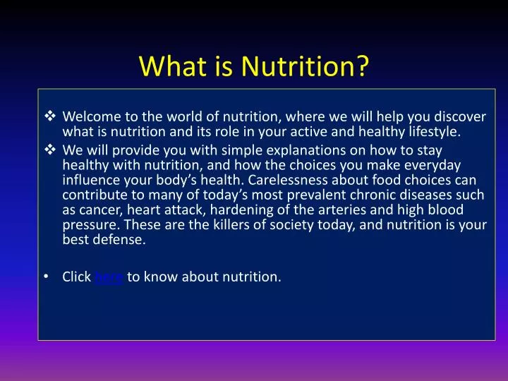 what is nutrition