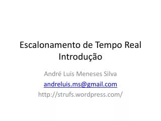 escalonamento de tempo real introdu o