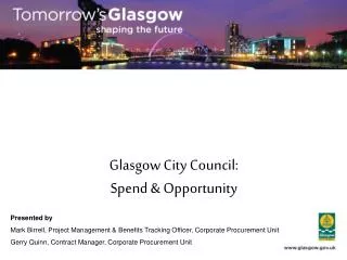 Glasgow City Council: Spend &amp; Opportunity