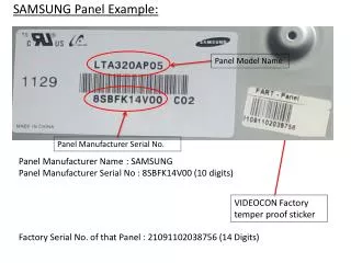 SAMSUNG Panel Example: