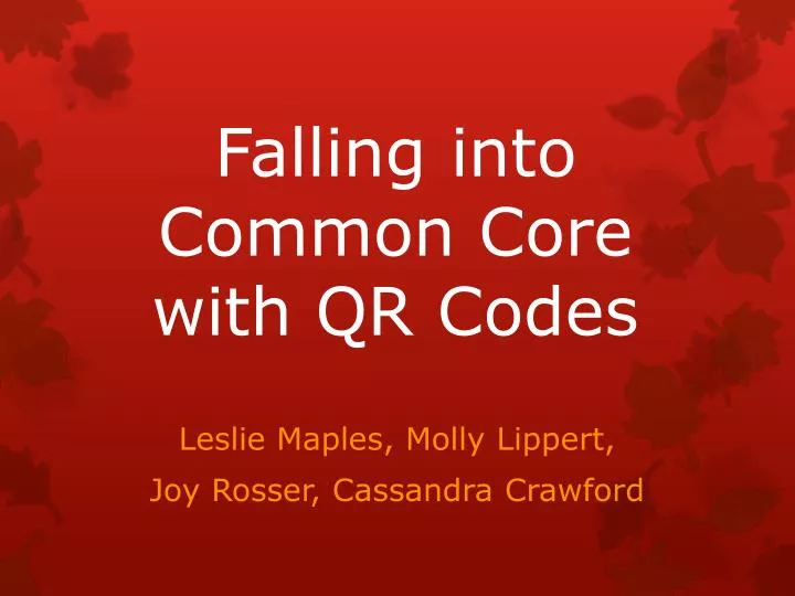 falling into common core with qr codes