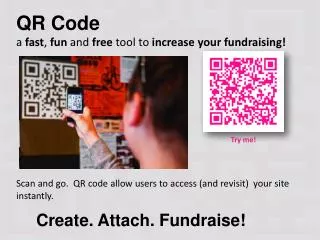 QR Code a fast , fun and free tool to increase your fundraising!