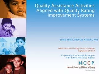 Quality Assistance Activities Aligned with Quality Rating Improvement Systems