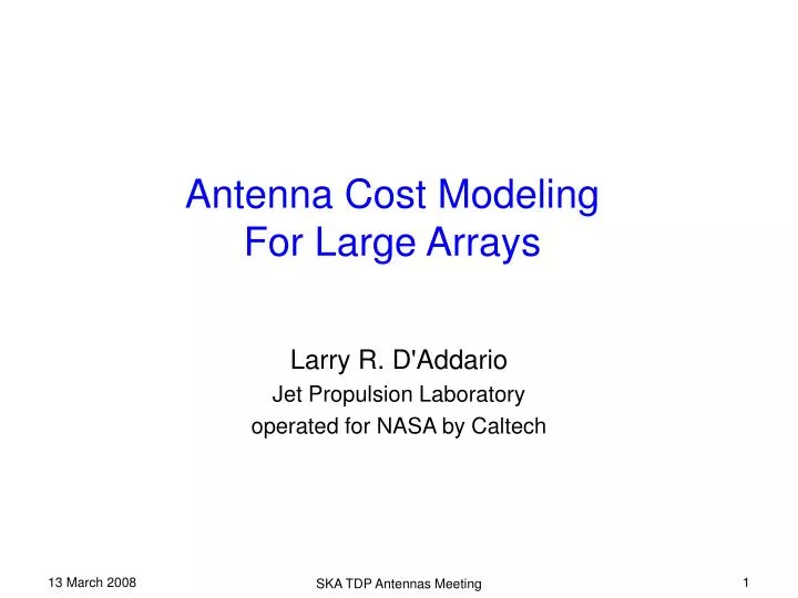 antenna cost modeling for large arrays