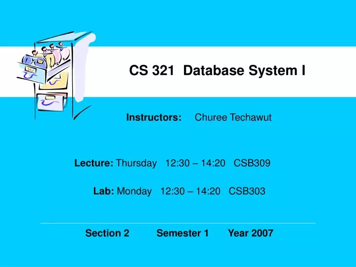 cs 321 database system i