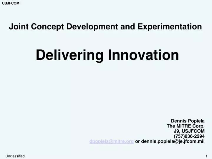 joint concept development and experimentation delivering innovation