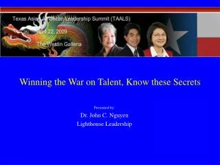 Winning the War on Talent, Know these Secrets
