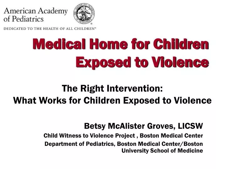 medical home for children exposed to violence