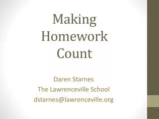 Making Homework Count