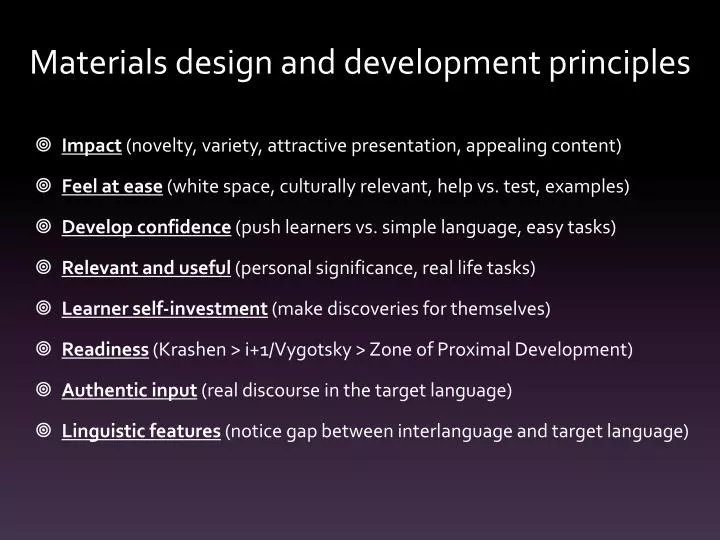 materials design and development principles